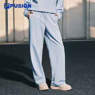 FILA FUSION斐乐潮牌针织长裤女2024秋季时尚简约宽松休闲裤 毕摩蓝-BU 4XL