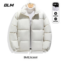 GLM保暖棉服男士加厚棉衣冬季休闲立领款青少年纯色时尚棉袄暖和防寒 浅米#GL纯色 2XL
