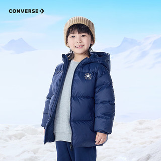 Converse匡威儿童装男童羽绒服2024冬季中大童加绒加厚短款保暖外套 藏青蓝 160/76（L）