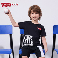 Levi's 李维斯男童短袖夏季儿童上衣休闲童装短T 黑美人 160/80(XL)