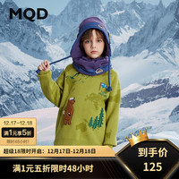马骑顿（MQD）MQD男大童冬季户外露营穿搭保暖卡通半高领毛衣 苹果绿 140cm