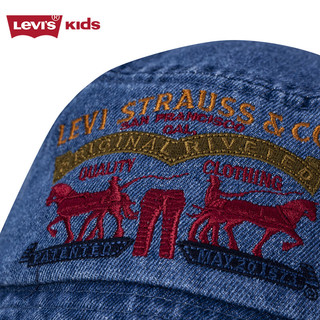 Levi's 李维斯儿童男女童渔夫帽儿童牛仔遮阳帽 海平线蓝 8/20(56cm)