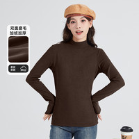 班尼路半高领德绒打底衫女秋冬内搭2024加绒加厚高级感上衣 咖【双面磨毛 加绒加厚】  NDS3 M