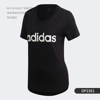 adidas 阿迪达斯 官网 女运动型格短袖T恤DU0629DP2361EI0695DU0631DU0630 L 黑色/白