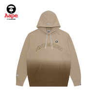 Aape 男装秋冬猿颜徽章字母刺绣渐变薄绒连帽卫衣A311XXL