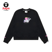 Aape 旗舰店女装秋冬猿颜兔子图案字母刺绣薄绒圆领卫衣A381XXL