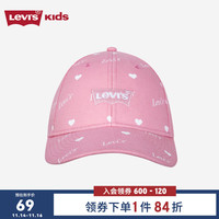 Levi's 儿童女童鸭舌帽儿童遮阳帽爱心印花棒球帽 玫瑰浅粉