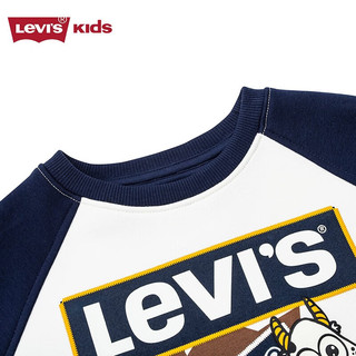 Levi's李维斯童装【萌宠奇遇记】男童插肩加绒卫衣冬季儿童卡通上衣 糖果白 100/52(3T)