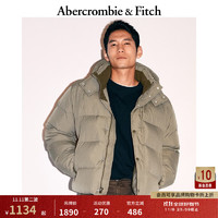 ABERCROMBIE & FITCH男装 24秋冬抗风抗水黑色连帽保暖羽绒服外套KI132-4154 棕色 S (175/92A)