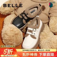 BeLLE 百丽 女款双扣带毛毛鞋 B1117AM3