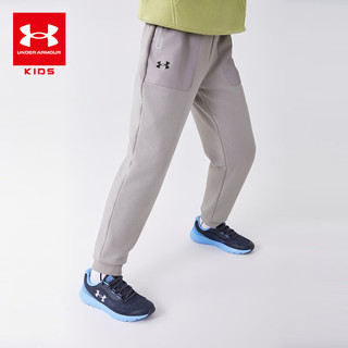 安德玛（Under Armour）儿童加绒长裤男大童加绒秋冬长裤244123123 浅灰 140cm 