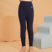 三枪儿童保暖裤秋冬男女童打底裤纯棉秋裤新疆棉刷绒少儿长裤 男童-藏青