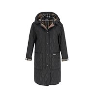 Burberry/博柏利 经典条纹徽标绗缝中长款连帽棉服外套