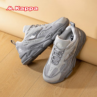 卡帕（Kappa）运动鞋子女鞋冬季加绒休闲棉鞋复古老爹鞋 矿物灰加绒款 38