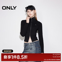 ONLY 2025春季新款百搭保暖小高领显瘦短款开衫针织衫女|12513A004 H1Z 黑色 M