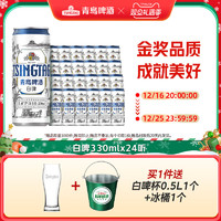 TSINGTAO 青岛啤酒 白啤11度330ml*24听纤体罐啤