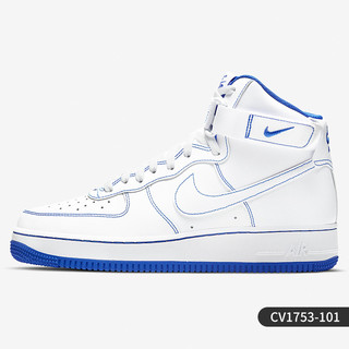 NIKE 耐克 正品Air Force 1 AF1白蓝 高帮男子空军板鞋CV1753-101