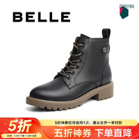 BeLLE 百丽 粗跟时装靴女 真皮时尚短靴 BZTN1DD2