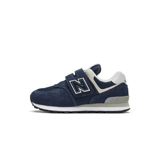 New Balance nb童鞋 4-7岁秋格雷系灰时尚百搭舒适休闲鞋574 深蓝色 PV574EVN 28