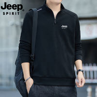 JEEP SPIRIT JEEP吉普男士加绒加厚卫衣休闲圆领长袖T恤宽松大码冬天保暖打底