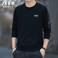 JEEP SPIRIT JEEP男士卫衣春秋新款宽松时尚百搭休闲圆领套头三条杠品质上衣