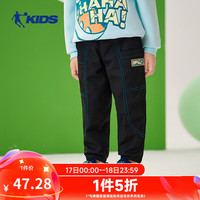 乔丹童装男童裤子春秋2023新款小童工装裤潮流儿童长裤宝宝休闲裤