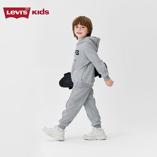 Levi's李维斯儿童加绒运动套装童装卫衣2024冬季男童 花纱灰 110/52