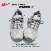 WARRIOR 回力 官方旗舰店老爹鞋女款秋冬季2024新款增高运动休闲鞋银色鞋子