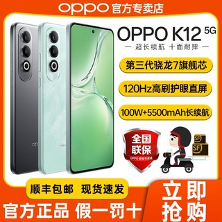 百亿补贴：OPPO K12 超级闪充旗舰5G智能拍照游戏AI手机oppok12