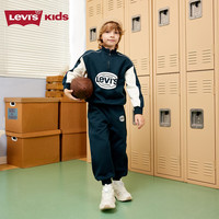 LEVI'S李维斯童装男童卫衣长裤2件套冬季加绒儿童套装 深绿色 130/64 