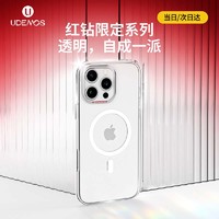 DEFENSE 决色 适用于 iPhone16promax手机壳红钻防黄冰金透明保护壳Udemos磁吸苹果16Pro手机壳 16ProMax