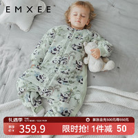 EMXEE 嫚熙 婴儿分腿睡袋儿童宝宝秋冬季 竹棉羊毛桑蚕丝睡袋 竹园熊猫 18-24℃ 110码