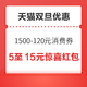 先领券再剁手：天猫双旦礼遇速领！天猫返5至15元惊喜红包、猫超卡加码领0.5元起，百亿补贴领490元专享红包～