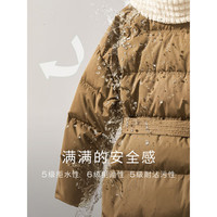 茵曼冬女装新款休闲羊羔毛翻领落肩时尚宽松鸭绒九江羽绒服轻暖外套