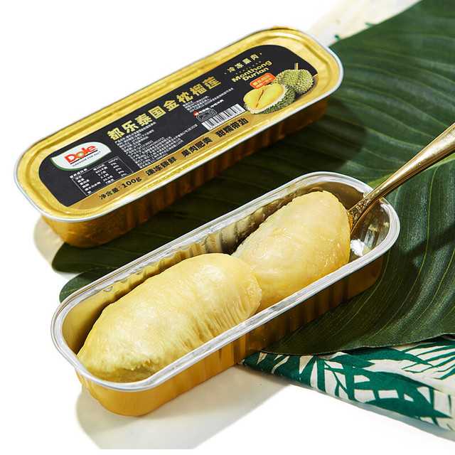 今日必买：都乐 微波炉叮一下，香满屋！泰国无核金枕榴莲果肉 净重100g*5盒