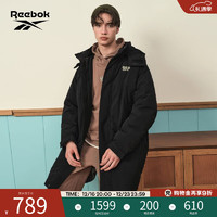 Reebok 锐步 冬款简约时尚休闲梭织长款羽绒夹克 23FRC267UGH0 A/2XL