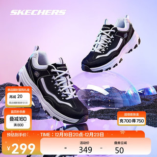 SKECHERS 斯凯奇 D'LITES系列 I-Conik 女子休闲运动鞋 88888250-BKW 黑色/白色 37