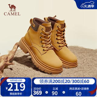 CAMEL 骆驼 女士复古厚底户外登山马丁靴 L23W229123