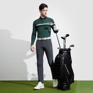 FILA 斐乐 男装男式polo衫男基础运动针织长袖Polo衫