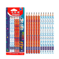 马培德Maped 像素风铅笔 小练字笔 三角易抓握矫正握姿儿童铅笔卡通高颜值文具圣诞 2B-12支装