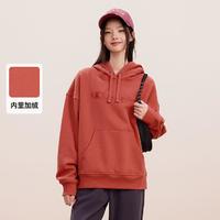 Champion 秋冬草写logo刺绣连帽卫衣女基础百搭抓绒保暖