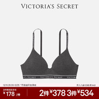 VICTORIA'S SECRET Logo字母下围舒适无钢圈文胸胸罩女士内衣 1NG2碳灰色 11250431 36C 36/80C