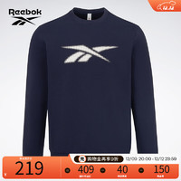 Reebok锐步男女同款针织套头印花舒适宽松百搭卫衣 23RMS305UGN2 A/L