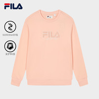 FILA斐乐卫衣男2024秋季加绒套头圆领女宽松针织运动上衣 【常规款】橘粉色-PK 190/112B/XXXXL