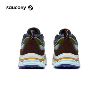 Saucony【蛇年款】索康尼GRID FUSION厚底休闲鞋男女2025新年款运动鞋男 米棕绿【蛇年配色】 37