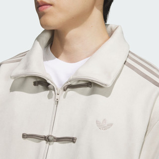 adidas新中式宽松麂皮外套男女蛇年新年款冬季阿迪达斯三叶草 奇迹矾土棕 4XL