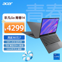 acer 宏碁 非凡Go青春13代酷睿标压高性能轻薄本 14英寸办公笔记本电脑 (13代标压i7 16G 512G 高色域)灰