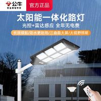 BULL 公牛 太阳能户外防雨路灯雷达人体感应照明灯室外防水农村超亮路灯