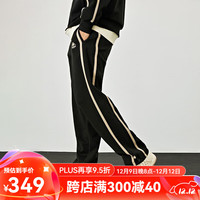 卡帕(Kappa)复古运动休闲裤男女直筒裤抽绳小脚卫裤 黑色-990 L