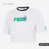 PUMA 彪马 官方正品夏季新款女子休闲运动印花短袖T恤538772-02